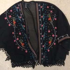 black sheer cardigan